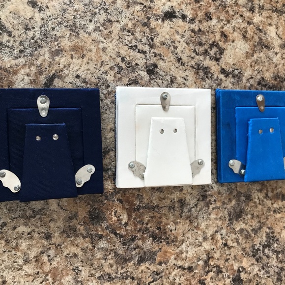 Set of 3 Pier One Blue Embellished Sequence Frames 1.5"x1.5" - Picture 5 of 5